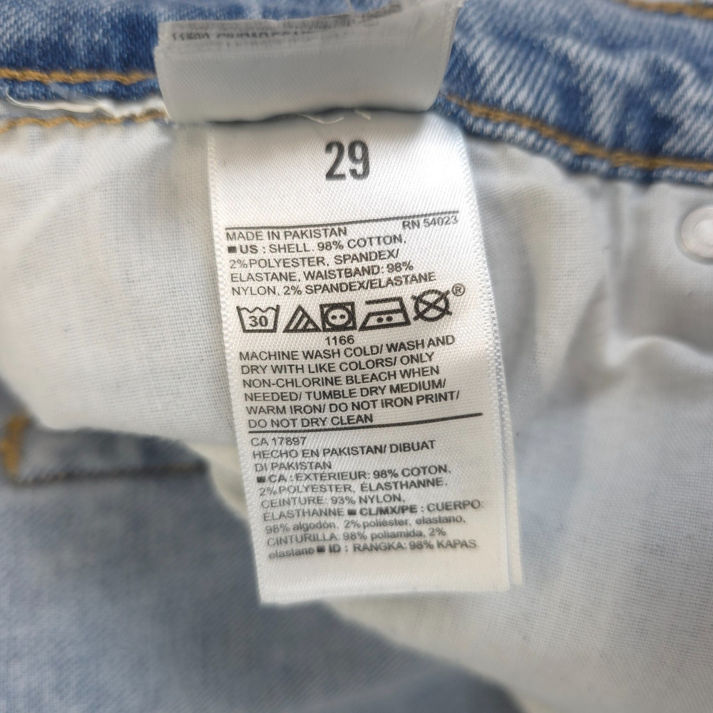 Old Navy Acid Wash Button Fly Jeans Raw Hem Women 29 High Rise Stretch Blue - Picture 9 of 11